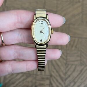 Timex Gold-Tone Oval Quartz Watch